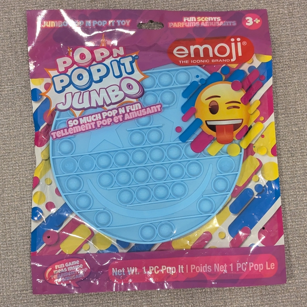 Pop N Pop It Emoji Jumbo size, Blue New